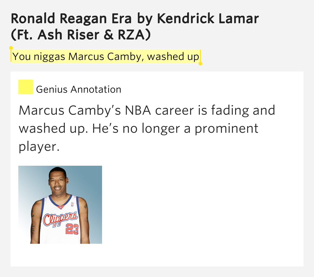 kendrick lamar ronald reagan era you niggas marcus camby washed up ronald reagan era kendrick lamar ronald reagan era you niggas marcus camby washed up ronald reagan era