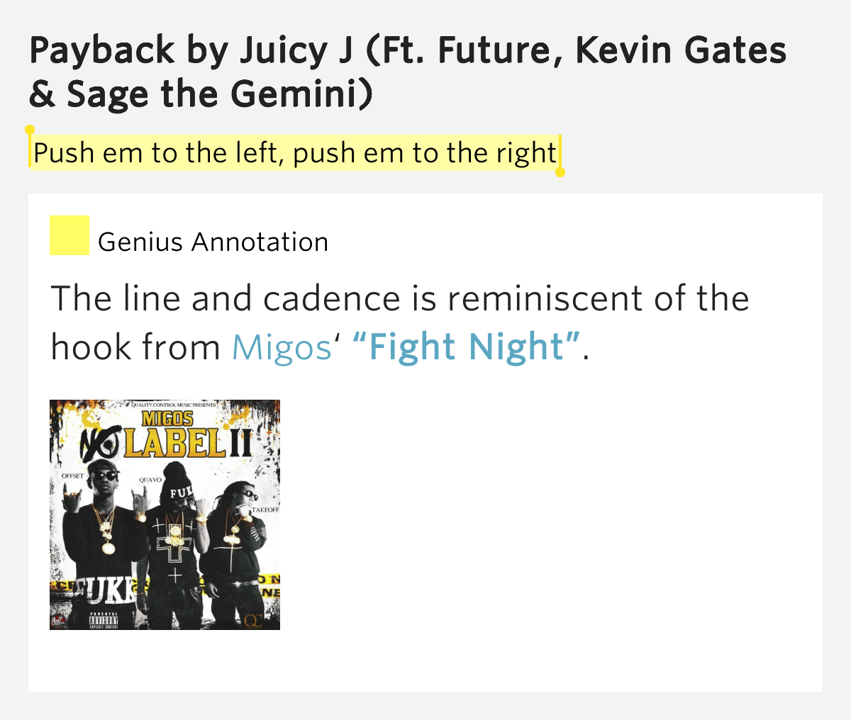 Push em to the left, push em to the right Payback by Juicy J