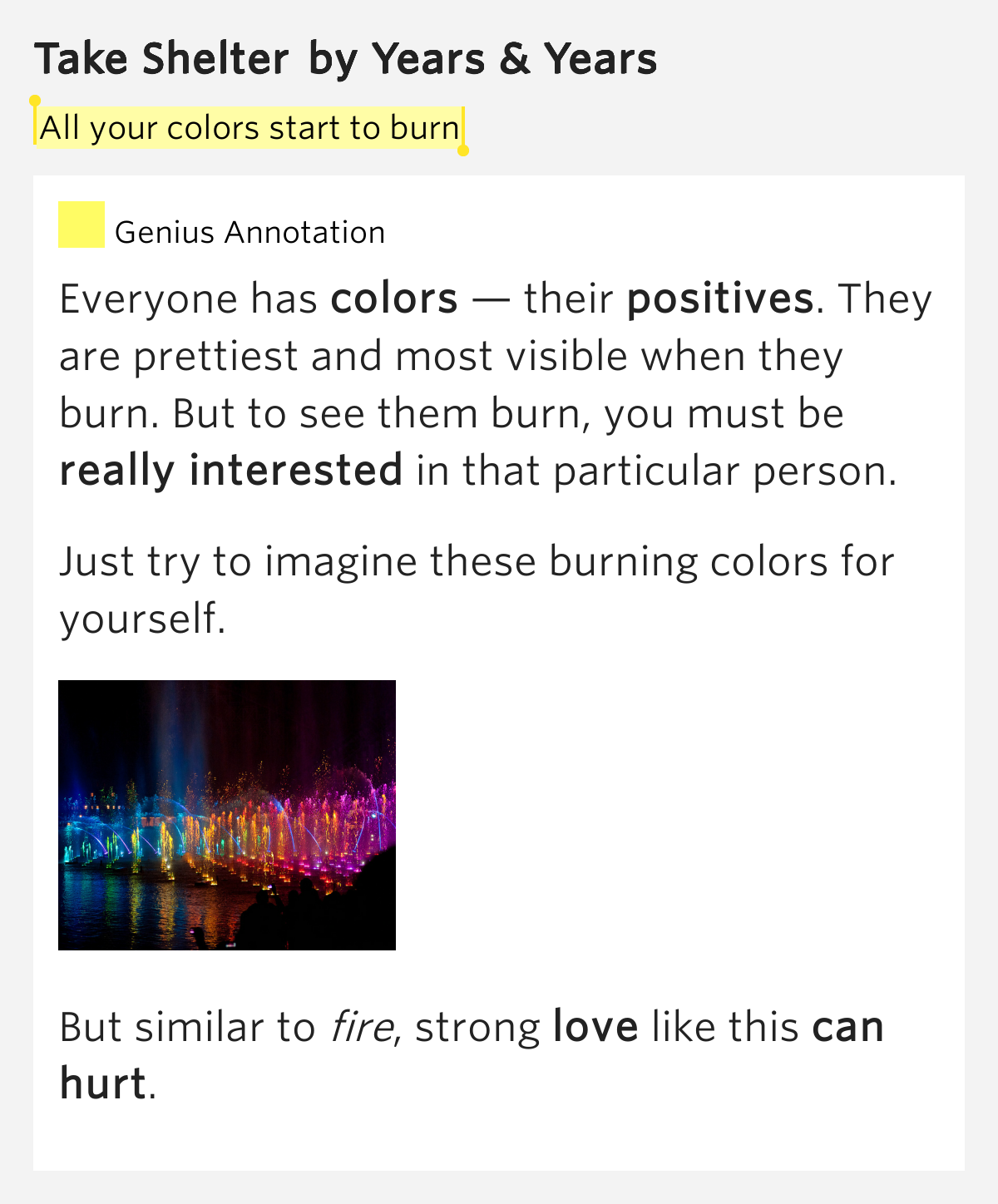 All Your Colors Start To Burn Take Shelter Lyrics Meaning