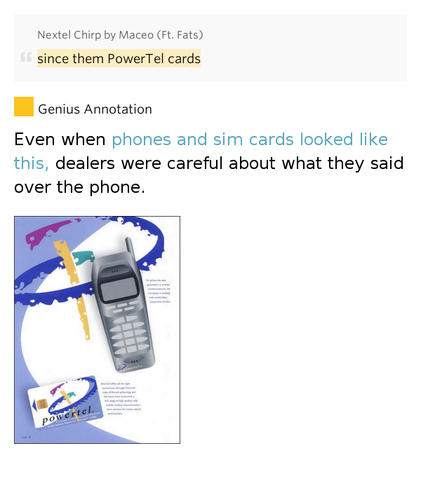 Since them PowerTel cards Nextel Chirp by Maceo