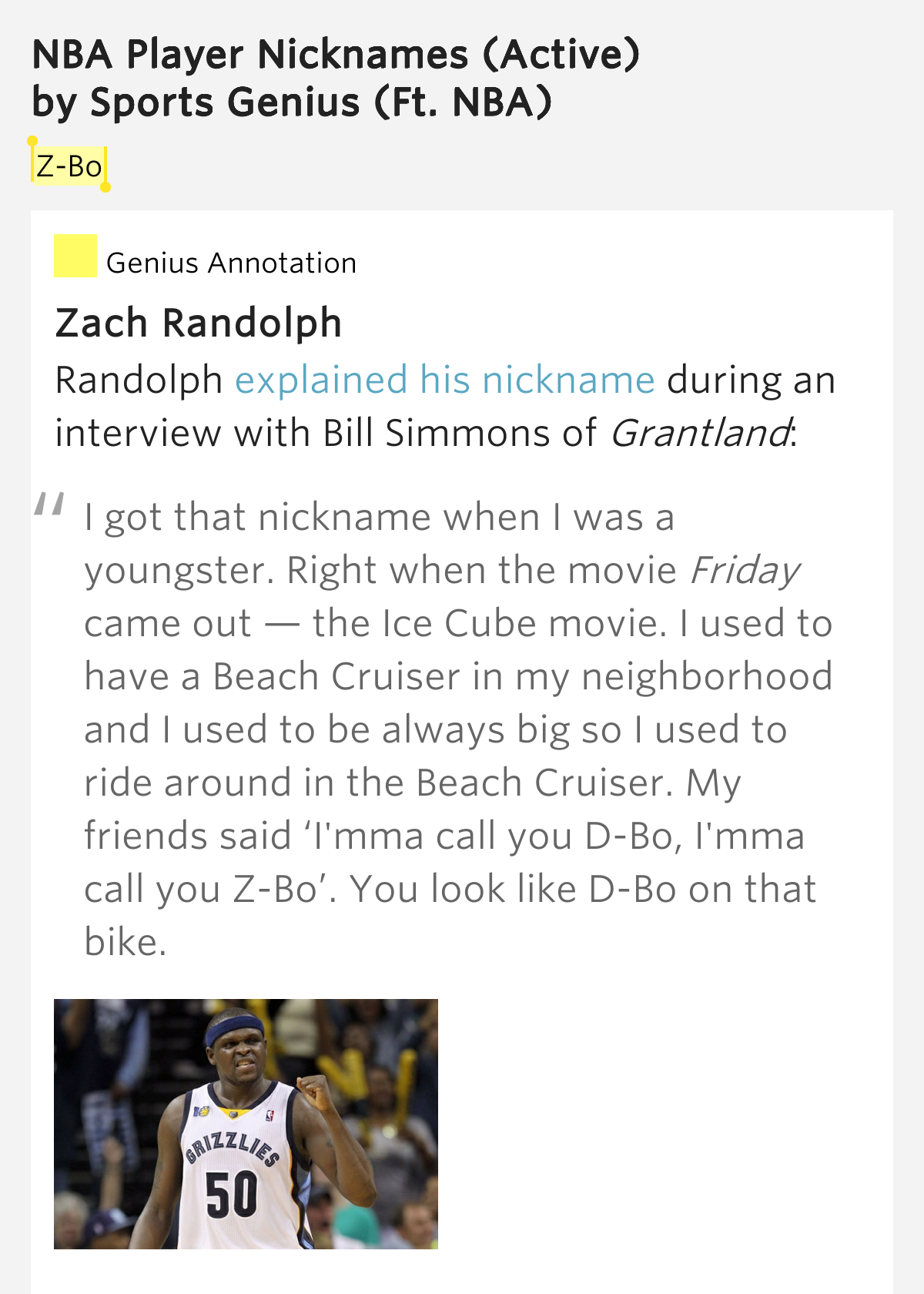 Z Bo NBA Player Nicknames Active Meaning