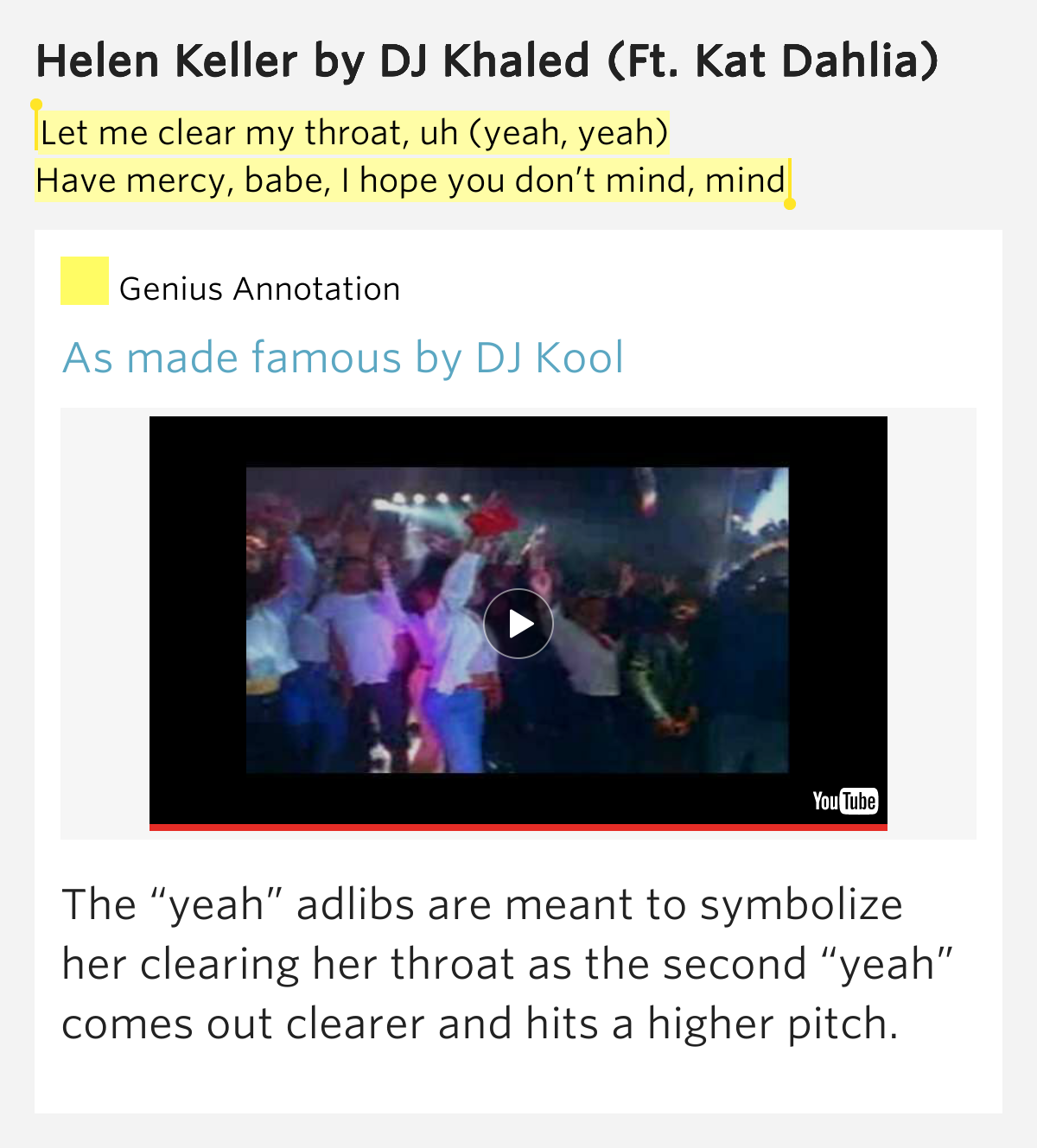 Let me clear my throat, uh (yeah, yeah) / Have.. Helen Keller