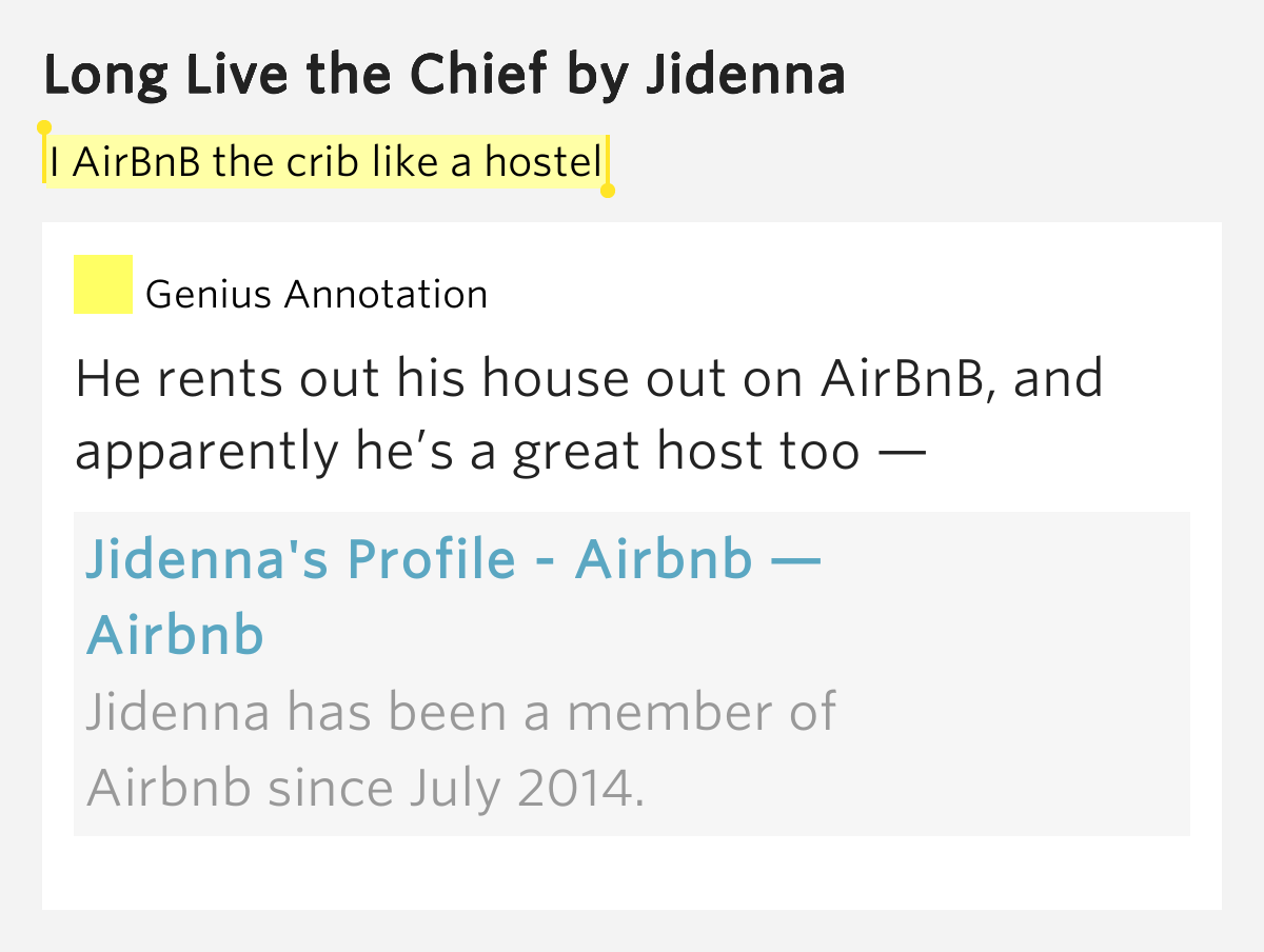 I AirBnB the crib like a hostel Long Live the Chief Lyrics Meaning