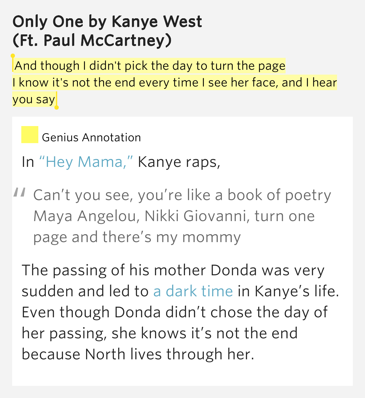 Hey Mama Kanye West Lyrics Meaning
