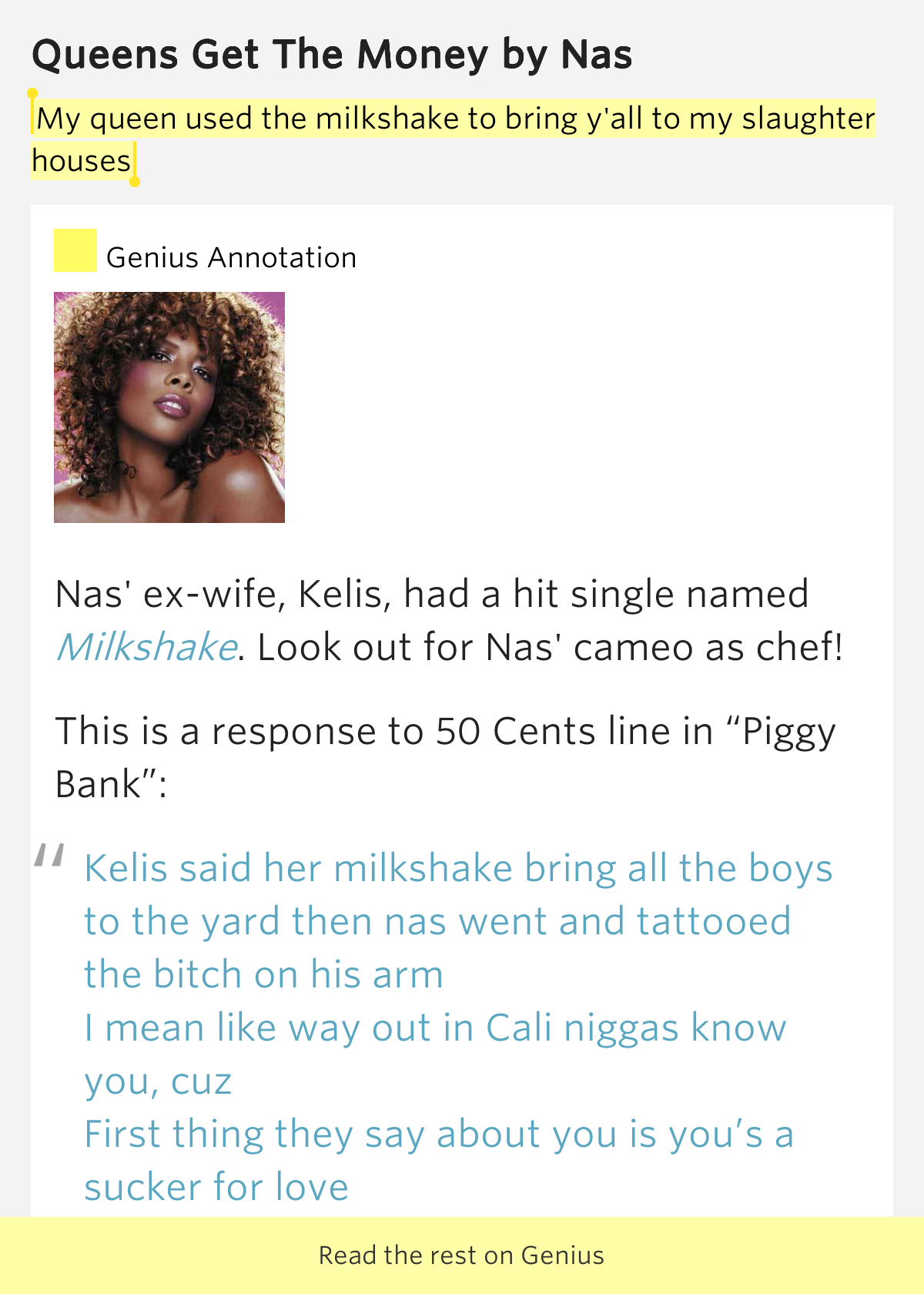 nas queens get the money lyrics my queen used the milkshake to bring y all queens get nas queens get the money lyrics my queen used the milkshake to bring y all queens get