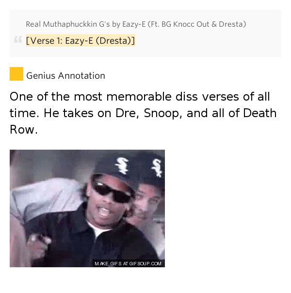 [Verse 1 EazyE (Dresta)] Real Muthaphuckkin G's by EazyE