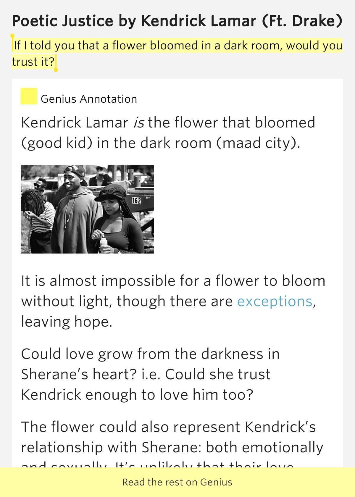 If I told you that a flower bloomed in a dark room, would you trust it