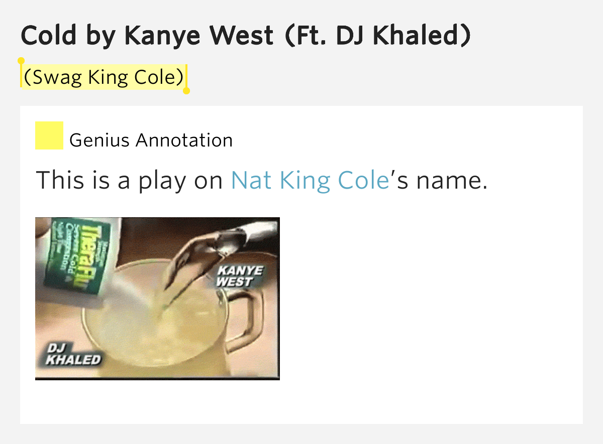 (Swag King Cole) Cold by Kanye West