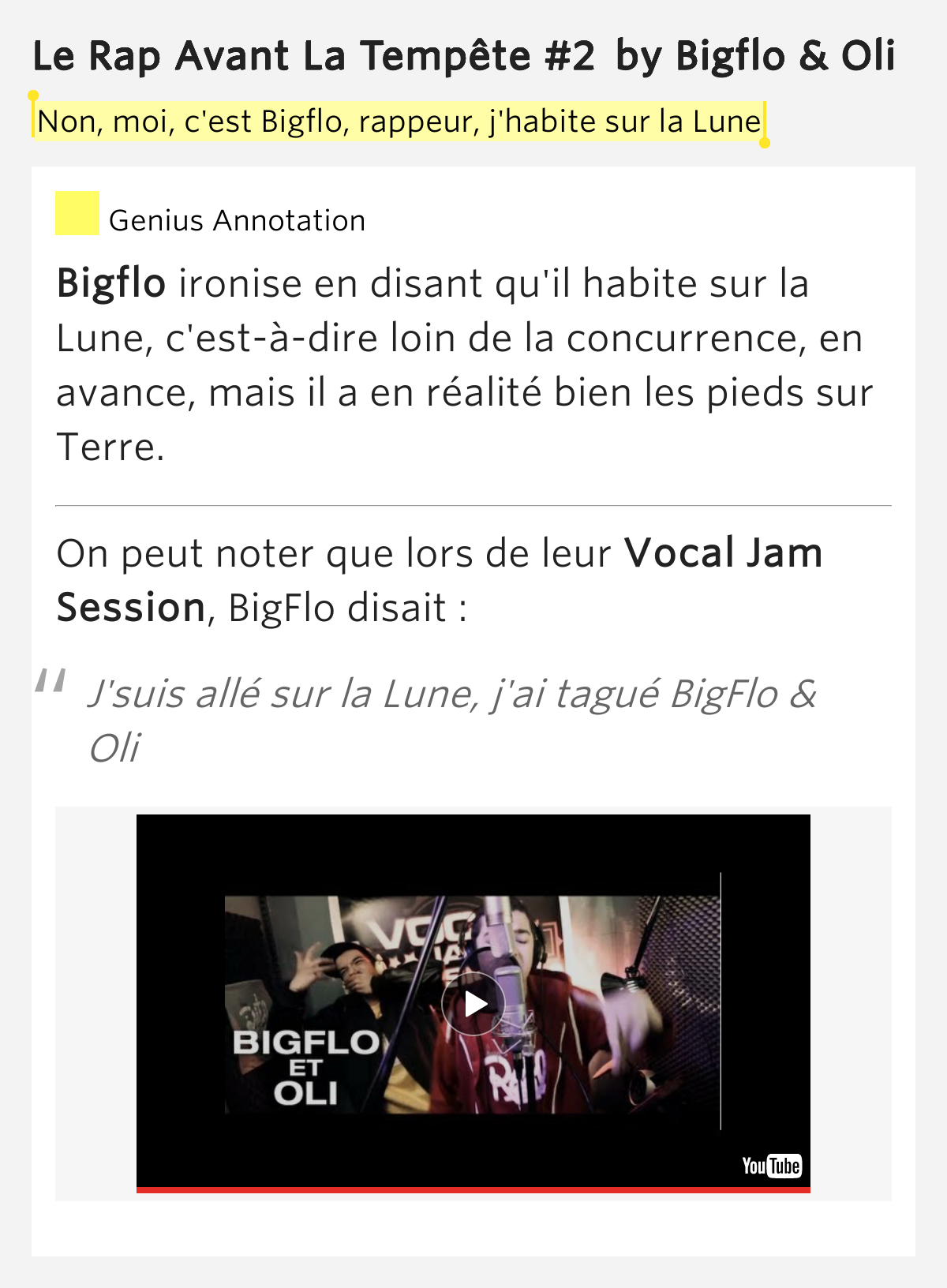 Bigflo Et Oli Sur La Lune Paroles