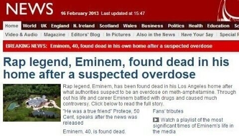 Eminem Died | Genius
Eminem Proof Death