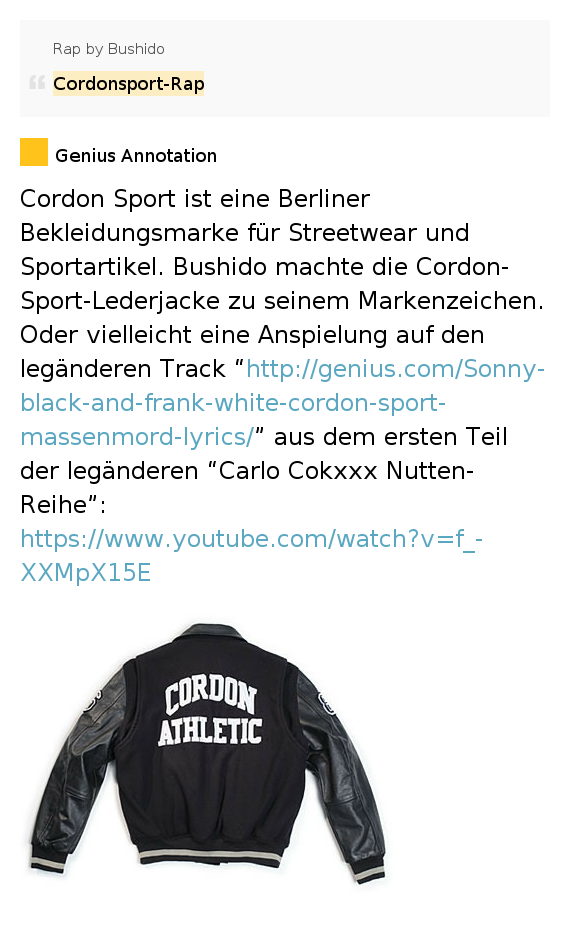 Cordonsport-Rap – Rap by Bushido