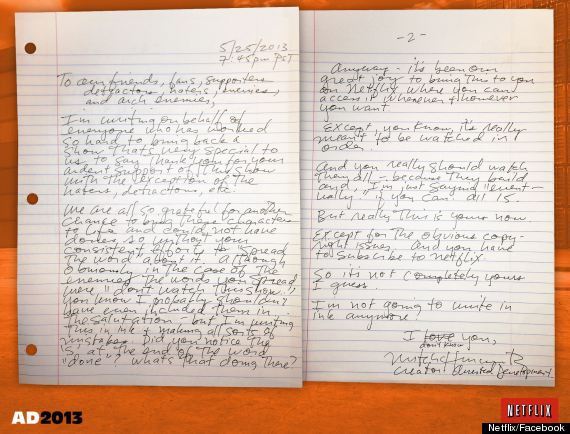 mitch hurwitz an open letter to fans about arrested development an open letter lyrics