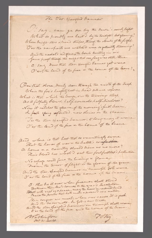 francis scott key star spangled banner lyrics