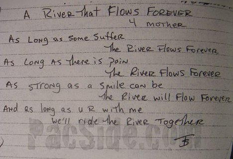 Rock Off T-Shirt Ufficiale 2Pac Tupac 'A River That Flows Forever' – Bianca Taglia XL
